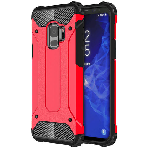 Military Defender Tough Shockproof Case for Samsung Galaxy S9 - Red